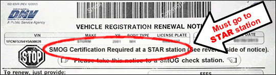 We smog all cars including the STAR CERTIFICATION REQUIRED