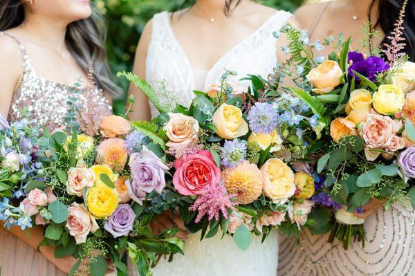 Bridal and bridesmaids bouquets