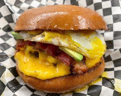 Homerun king burger with fried egg