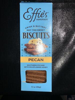 These slightly sweet pecan butter biscuits are EXCELLENT! Great with brie cheese. Specialty cheese dept.