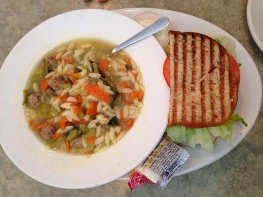 Wedding soup and 1/2 club sandwich for lunch