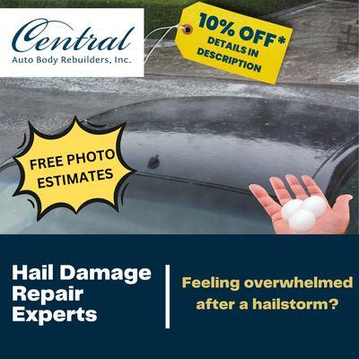 Hail damage auto body repair free photo estimates