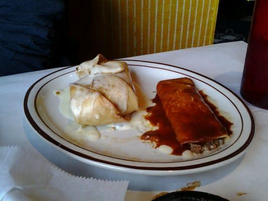 Chimichanga and enchilada