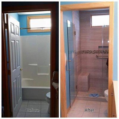 Tile shower remodel.