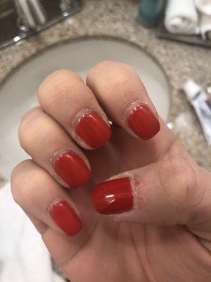 3 days after "manicure".. gel is already lifting