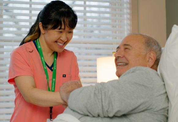 Nurse and resident at Mountain View