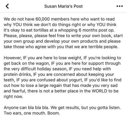 Owner Susan Maria Leach abusing members