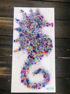 Create a beautiful masterpiece using recycled glass at Shattered Studios.