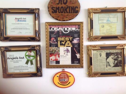 Yelp,,Angie's list, Los Angeles. Magazine as the best tailors,evening outlook profile,some of the achievements.