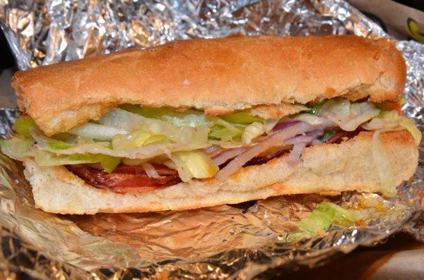 Super Hero - Salami, Pepperoni, Spicy Capicola, Provolone, Red Onions, Lettuce, Banana Peppers, Oregano, Oil & Vinegar