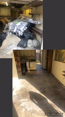 Bags of debris, tub, wood, tile, granite, flooring from a remodeled house