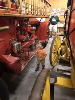 Fascinated with the fire truck