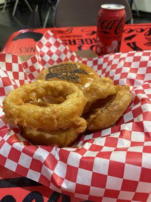 Burger and Beer Batter Onion Rings