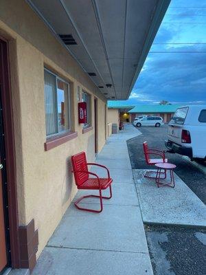 Old school motel! Love parking in front of my room, easy in and out.