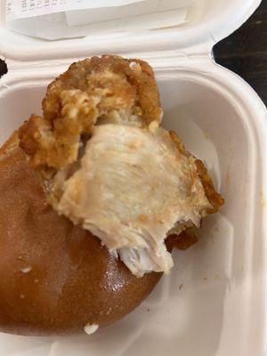 The most disgusting chicken sandwich I've ever seen. My dog refused to eat it!