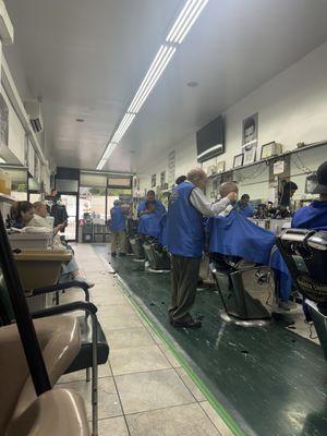 People getting hair cuts