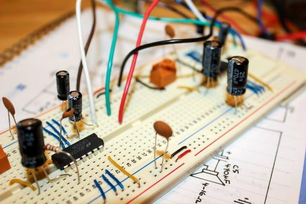 A Breadboard electronic circuit