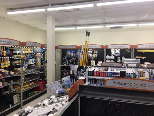 An in-store picture of the Sherwin-Williams on Delemere in Royal Oak where are you can find items do you Woodward location does not have