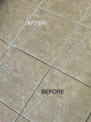 Photo taken during grout restoration