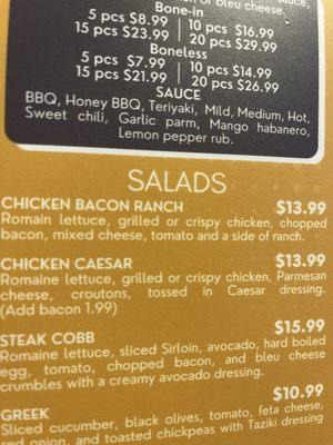 Menu-salads