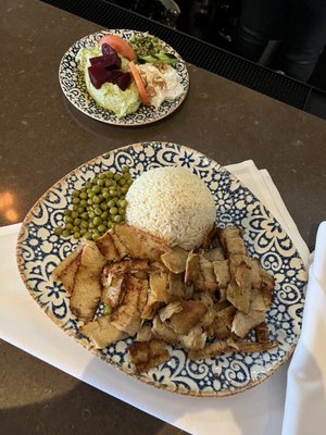 THE BEST Chicken Gyro Platter you'll have in your entire life. The chicken is cooked perfectly and I even loved the rice/pea combo.