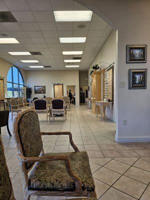 The seating areas of the Optometry Center.