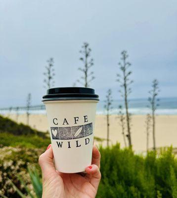 La Colombe Fresh brewed Coffee in the wild (manhattan beach strand)