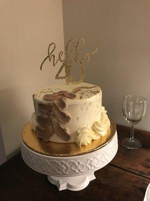 7" white cake with Prosecco buttercream filling