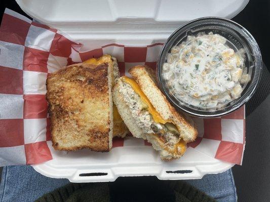 Tuna Melt and Mexican Street Corn