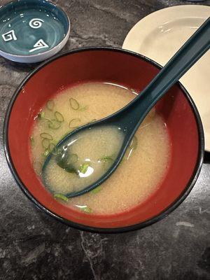 Complimentary miso soup