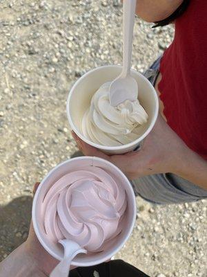 Black raspeberry and maple soft serve