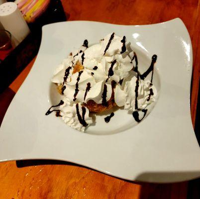 They brought out fried ice cream for my wife's birthday.  It took 5 of us to finish it after 12 rolls and an order of Lo-Mein.