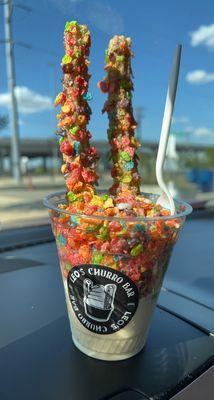 Fruity Pebbles Churro Sundae