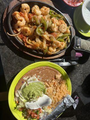 Shrimp fajitas