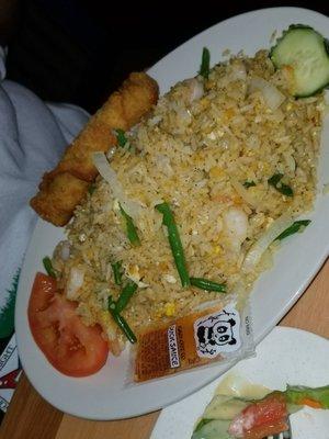 Fried Rice and egg roll