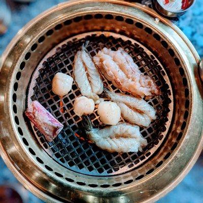 Lobster, shrimp and scallops