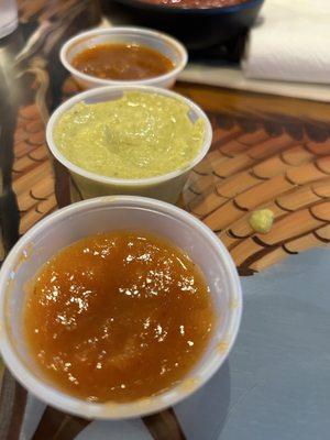 Flight of salsas to try based on waiters recommendation