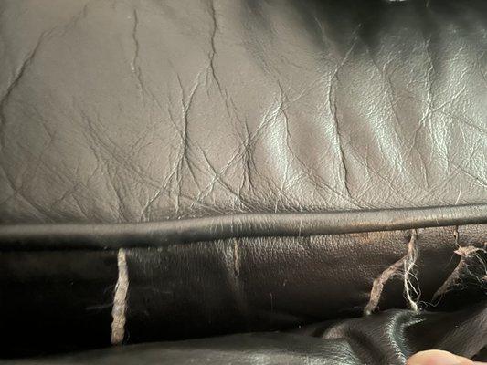 Just one example of how the couch, what we thought was supposed to be leather.