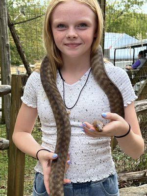 Holding a snake!