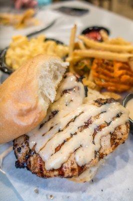 grilled chicken sandwich with white BBQ sauce