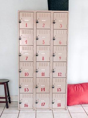 The lockers for the competition students