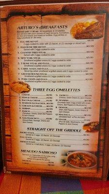 Menu options