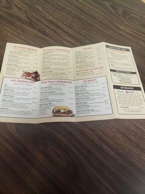 Inside of menu