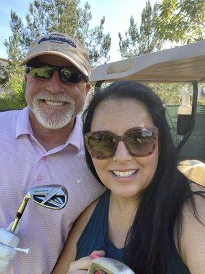 Great time between holes 13 and 14.  A beautiful day for my wife and I to spend time together on the golf course.