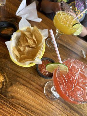 Watermelon margarita and mango margarita