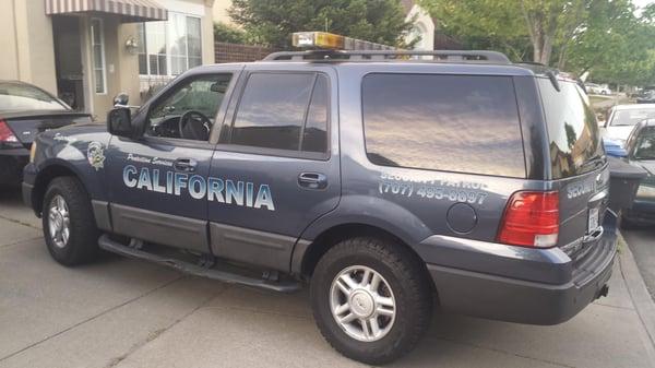 Protection Services of California utilizes 4x4 SUV's and Pickups for that hard to reach property