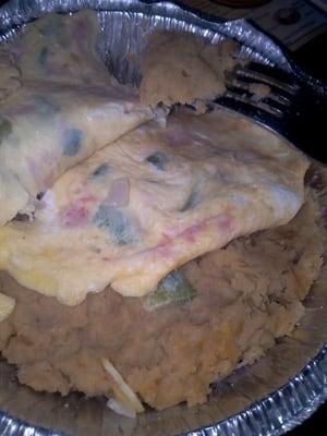 Mangu with western omelette