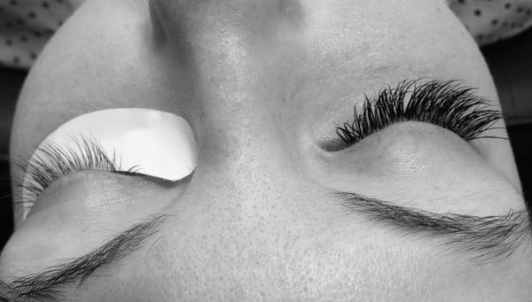 Eyelash extensions- before and after