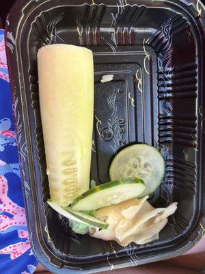 The whole cucumber they put in my to go roll to make it look bigger?