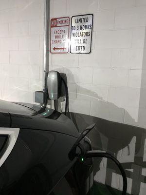 Garage has 2 Tesla Destination Chargers